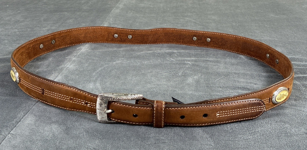 Onyx By Brighton Men’s 44 Brown Leather Belt Trinidad Deep Sea Fisherman Charity